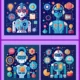 Artificial Intelligence & Futuristic Robot Concept Vector Set