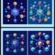 Blockchain Technology Nodes & Decentralized Network Vector Set
