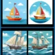 Sailing Boat & Historic Ship Ocean Vector Set
