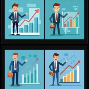 Businessman Growth Presentation & Financial Success Vector Set