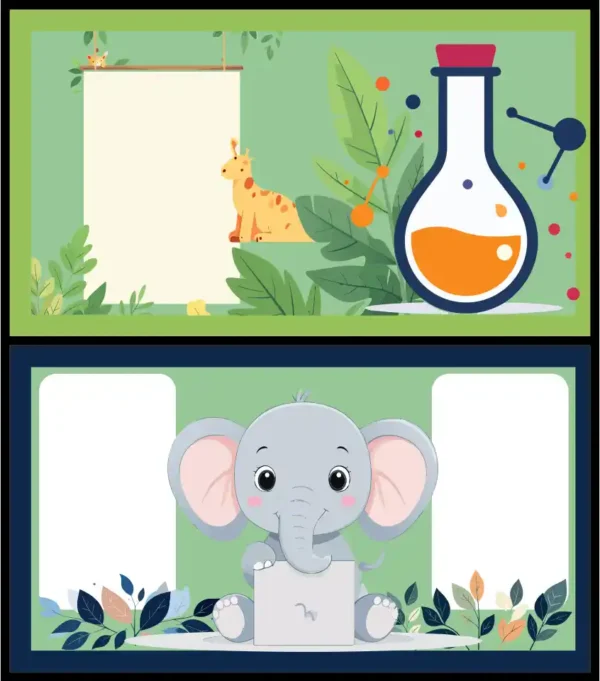 Kids Science & Online Education Vector Banners with Copy Space