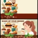Coffee Shop Icons Splash Cup Beans Commercial Ads Vector Background Set – 02