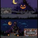 Spooky Halloween Night Landscape Pumpkin Mountain Haunted Castle Town Vector Illustration Banner Set – 02