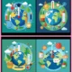 Global Quality Education and Climate Science Vector Set with Earth Globe Thermometer and Eco Learning Icons
