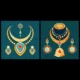 Elegant Gold Jewelry Set Vector Illustration with Necklace Pendant Earrings and Traditional Indian Bridal Accessories