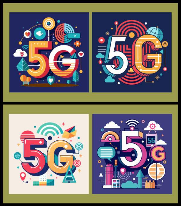 Modern 5G Network & High-Speed Technology Vector Set - 01