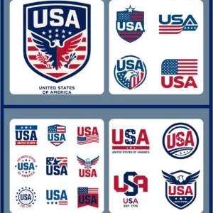 Patriotic USA Logo Badges and Crests Vector Set - 01