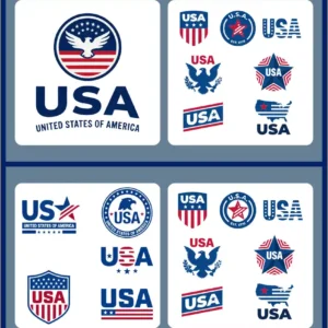 Patriotic USA Logo Badges and Crests Vector Set - 02
