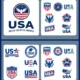 Patriotic USA Logo Badges and Crests Vector Set – 02
