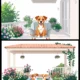 Cute Dogs Garden & Pool Day Vector Illustration
